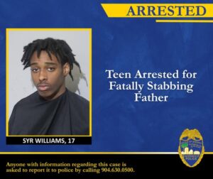 Jervas Williams Stabbed, Died in Jacksonville, FL,Son Syr Williams, Arrested