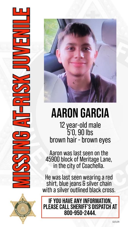 Aaron Garcia Missing: Public’s Help Sought To Find 12-Year-Old Coachella Boy